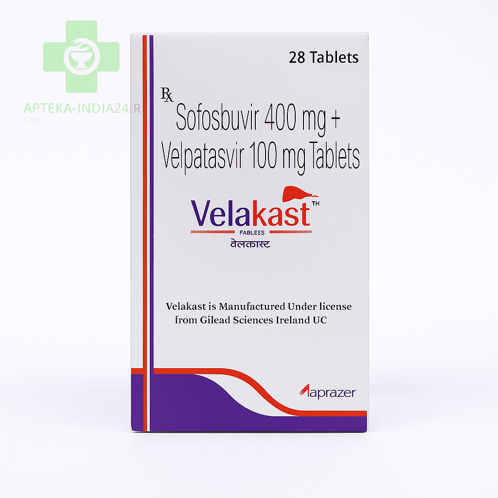 СофВел Апрейзер Велакаст(SofVel Aprejzer Velacast) — Софосбувир + Велпатасвир  — 400/100 мг таблетки №28