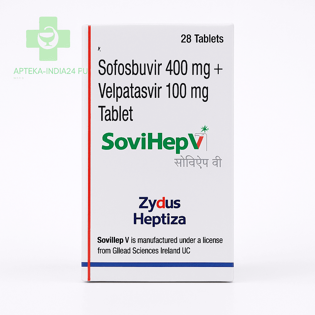 СофВел Зидус — Софосбувир + Велпатасвир: Sovihep V — 400/100 мг таблетки №28
