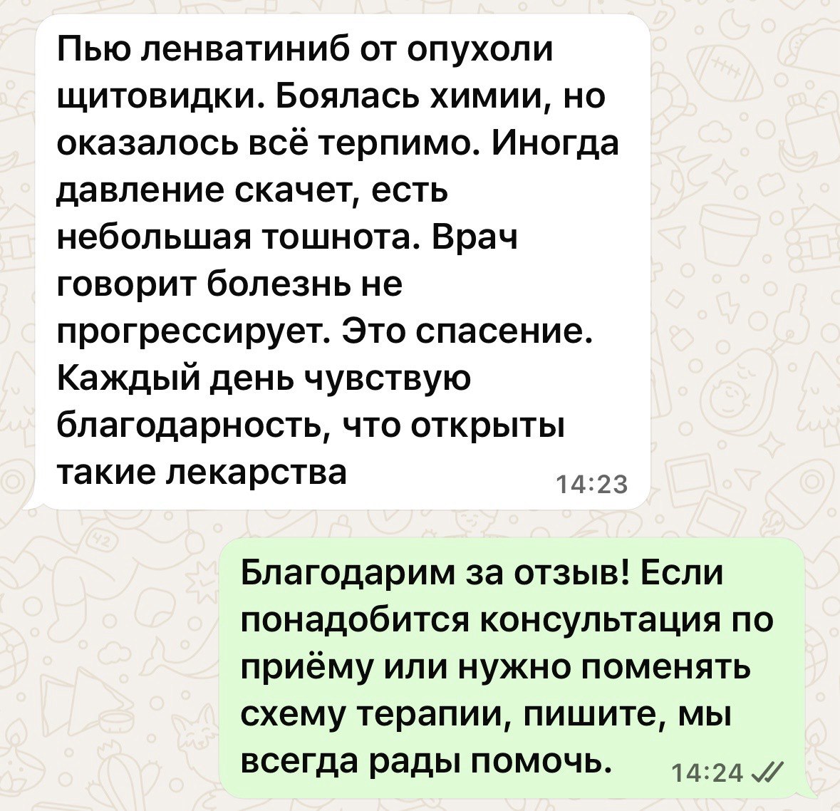 Отзыв о препарате Ленватиниб